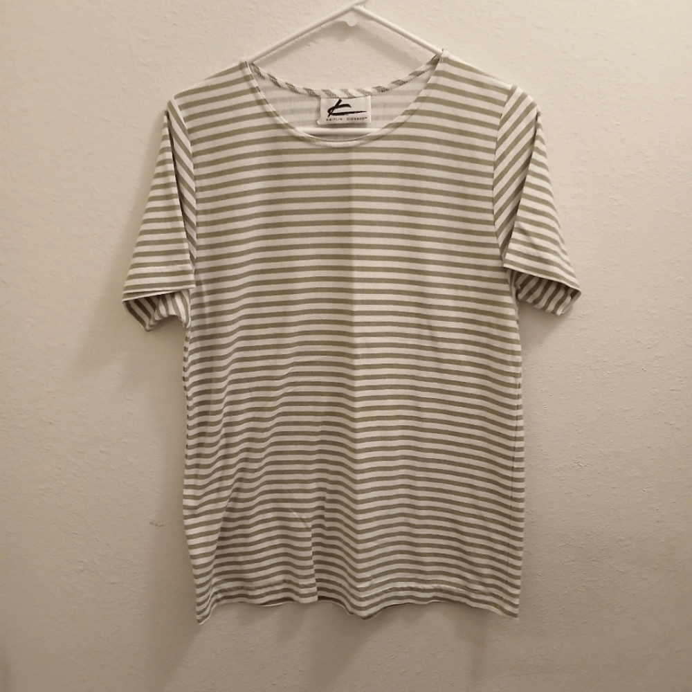 EUC Kaitlin Connor T Shirt Tee Top Women's Size 12 Stripe